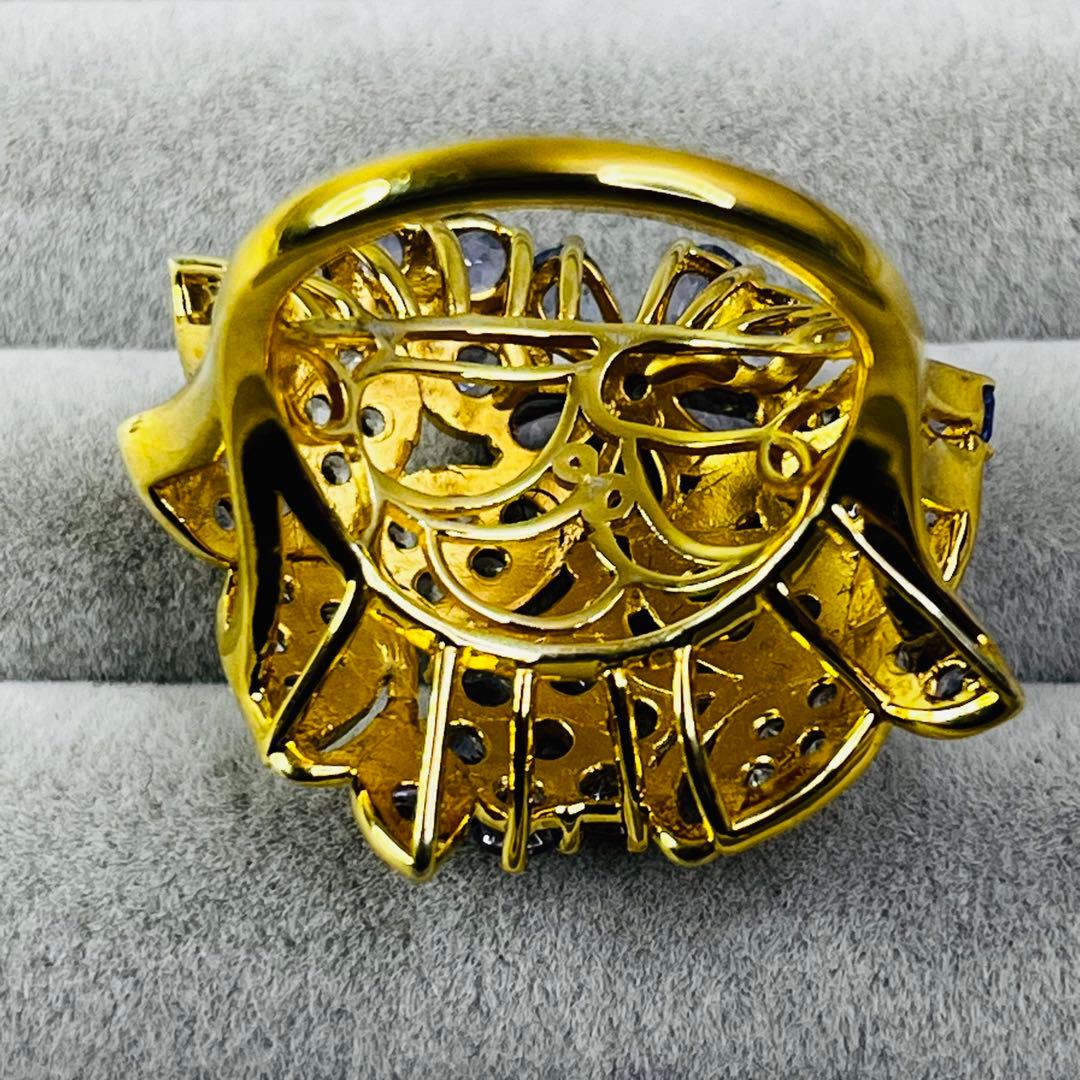 【美品】gstv ジュエリー　タンザナイト ホワイトジルコン リング　14号