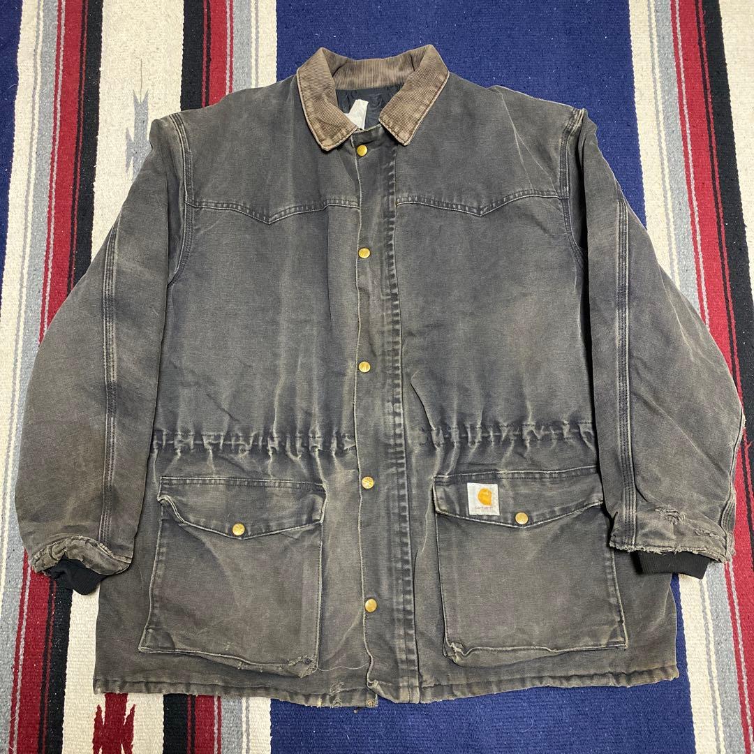 90s 古着 カーハート ダック地 ジャケット ビッグシルエット ロゴタグ