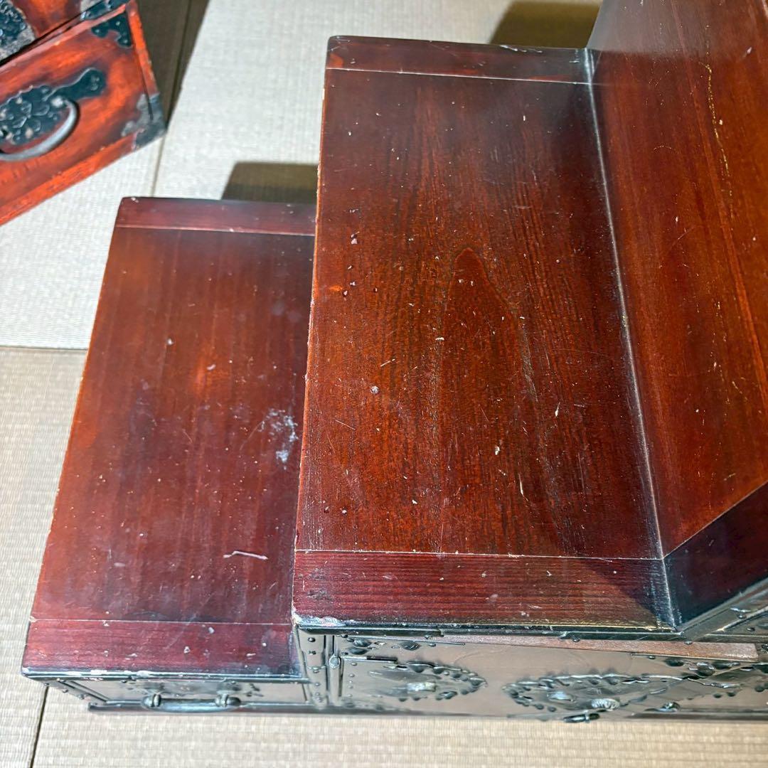 階段箪笥　6段　飾り金具　時代箪笥　伝統家具　和家具　和箪笥　民芸家具