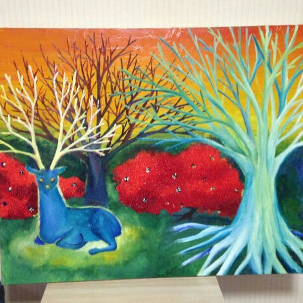 鹿の絵(送料によってお値引きする場合もあります)