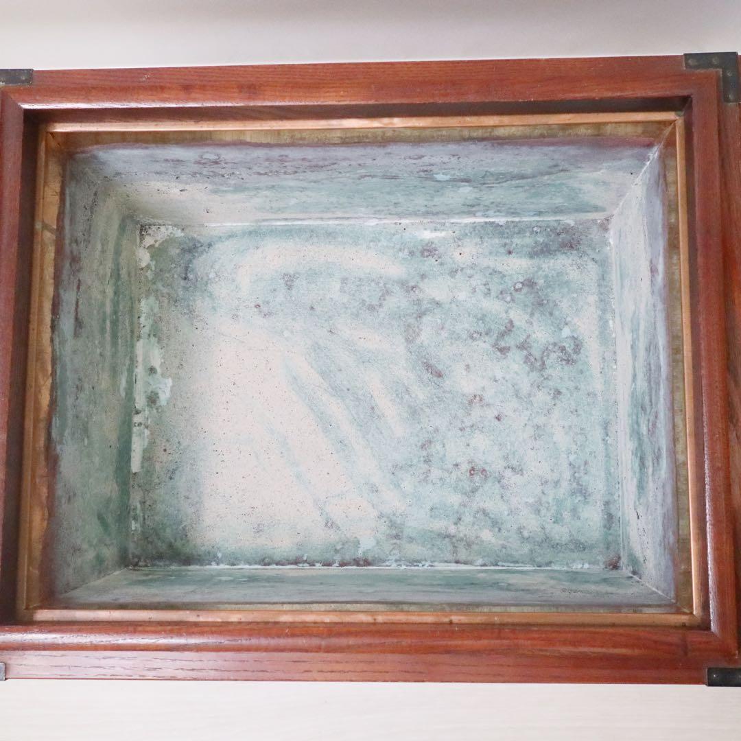 関東火鉢 火鉢 長火鉢 箱火鉢 レトロ 木製 アンティーク 古道具 灰付き