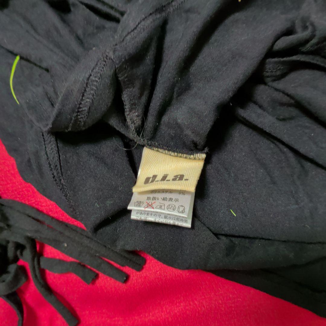 d.i.a★ダイヤ★ゴールド黒 平成ギャル　　ブラック レースアップタンクトップ