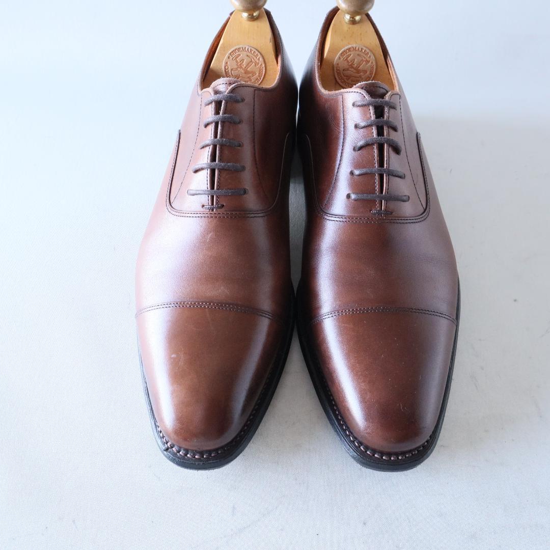 美品スコッチグレイン　オデッサ　24.5cm 濃茶　内羽根ストレートチップ916