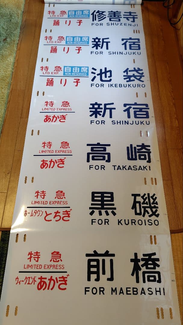 185系 側面方向幕 指定/自由席 はまかいじ入り