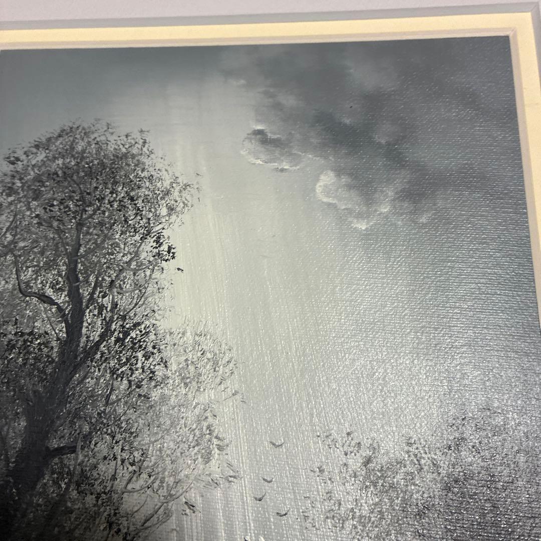 フランス　クロード•パトリック　油絵　幻想的　森の中の白馬と少女