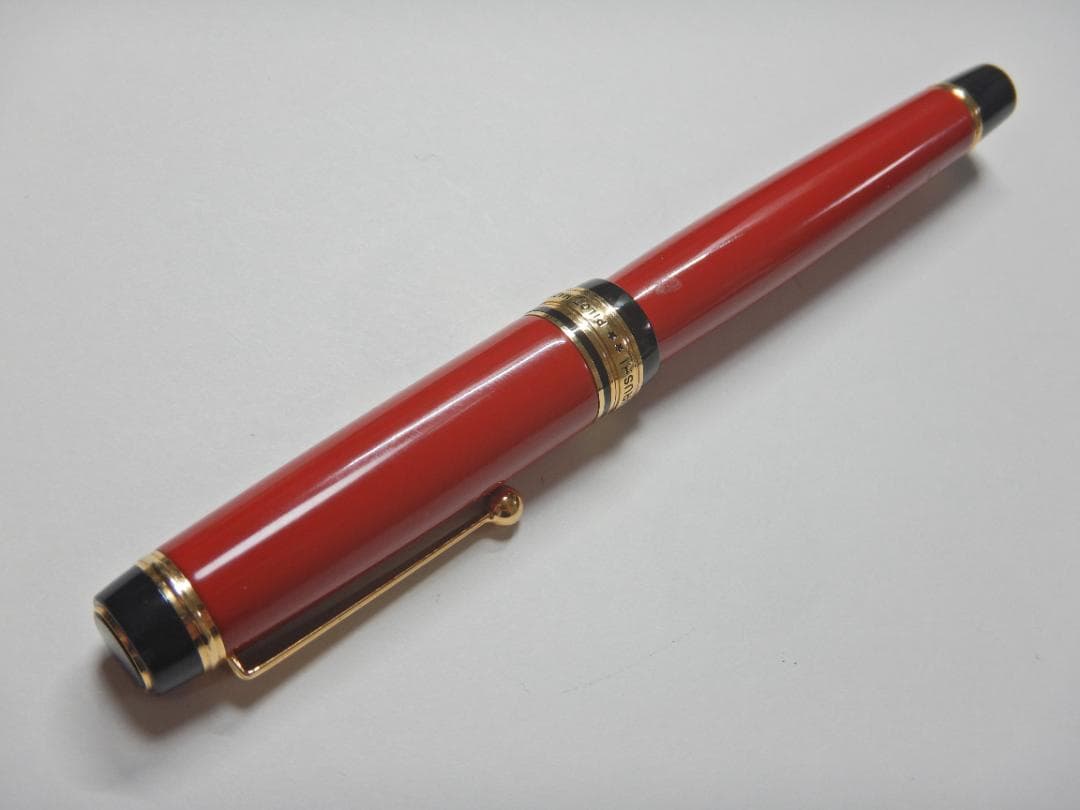 PILOT カスタム845 漆 朱 ペン先18K 750 <M> 万年筆 筆記可
