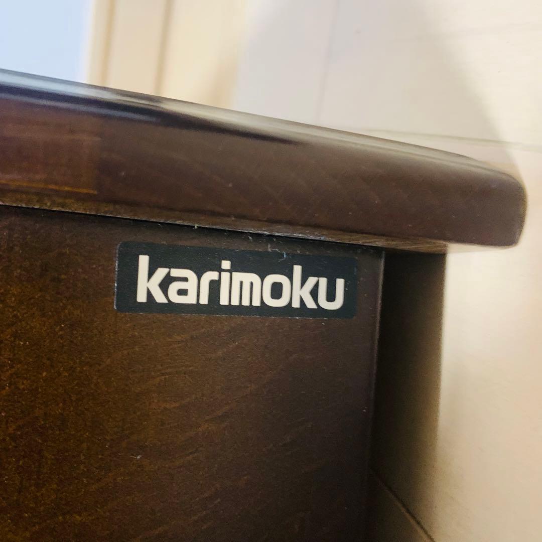 【美品】カリモク コロニアル 電話台 小引き出し4段　飾り台　花台　ヴィンテージ