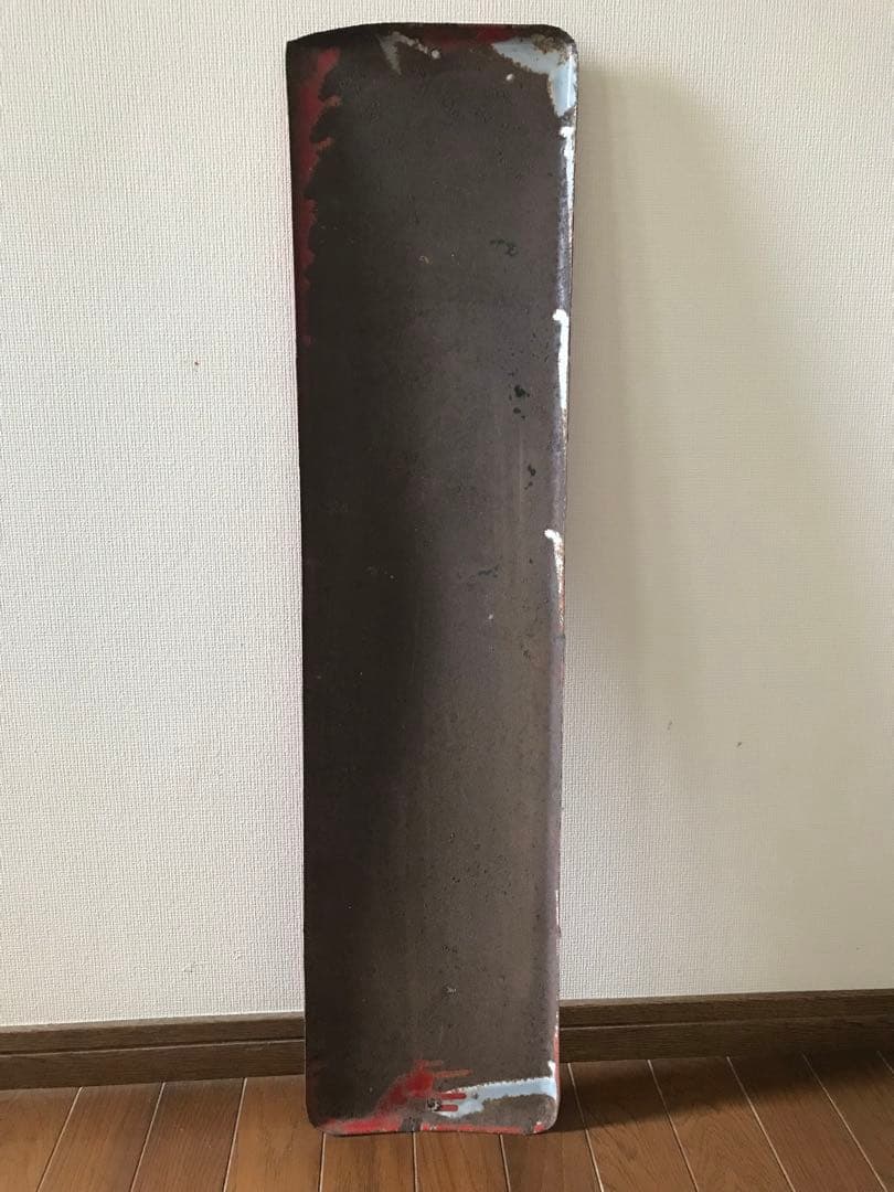 昭和レトロ　当時物 ホーロー看板（片面）大きな縦長 「味の素　品質本位」赤