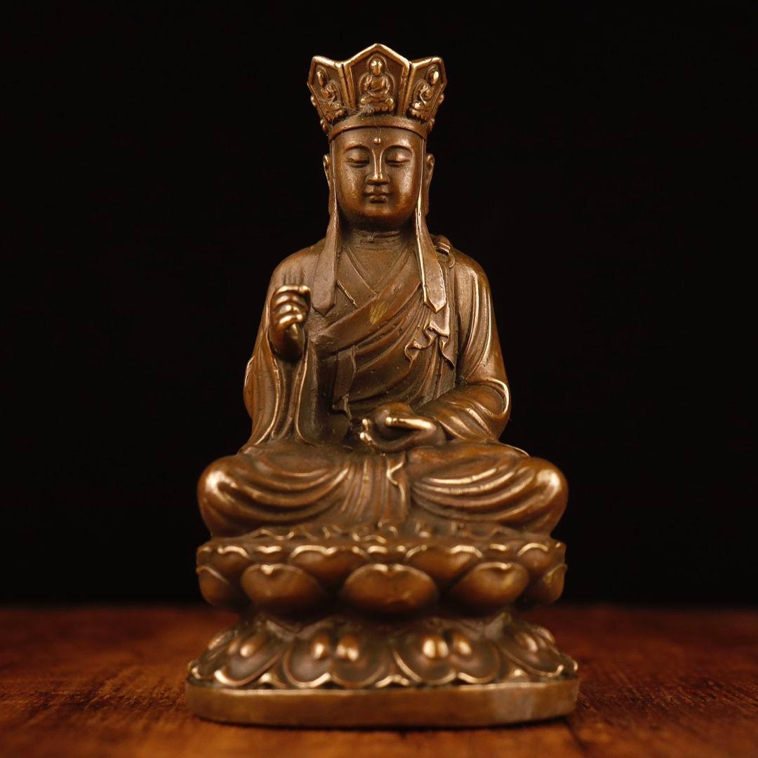 仏教美術 仏像 銅像 地蔵王菩薩仏像 奉納 九華山坐蓮地蔵王 工芸品 置物