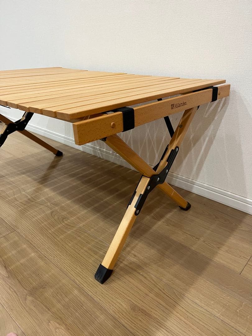 ハイランダー　ウッドロールトップテーブル3 ナチュラル90