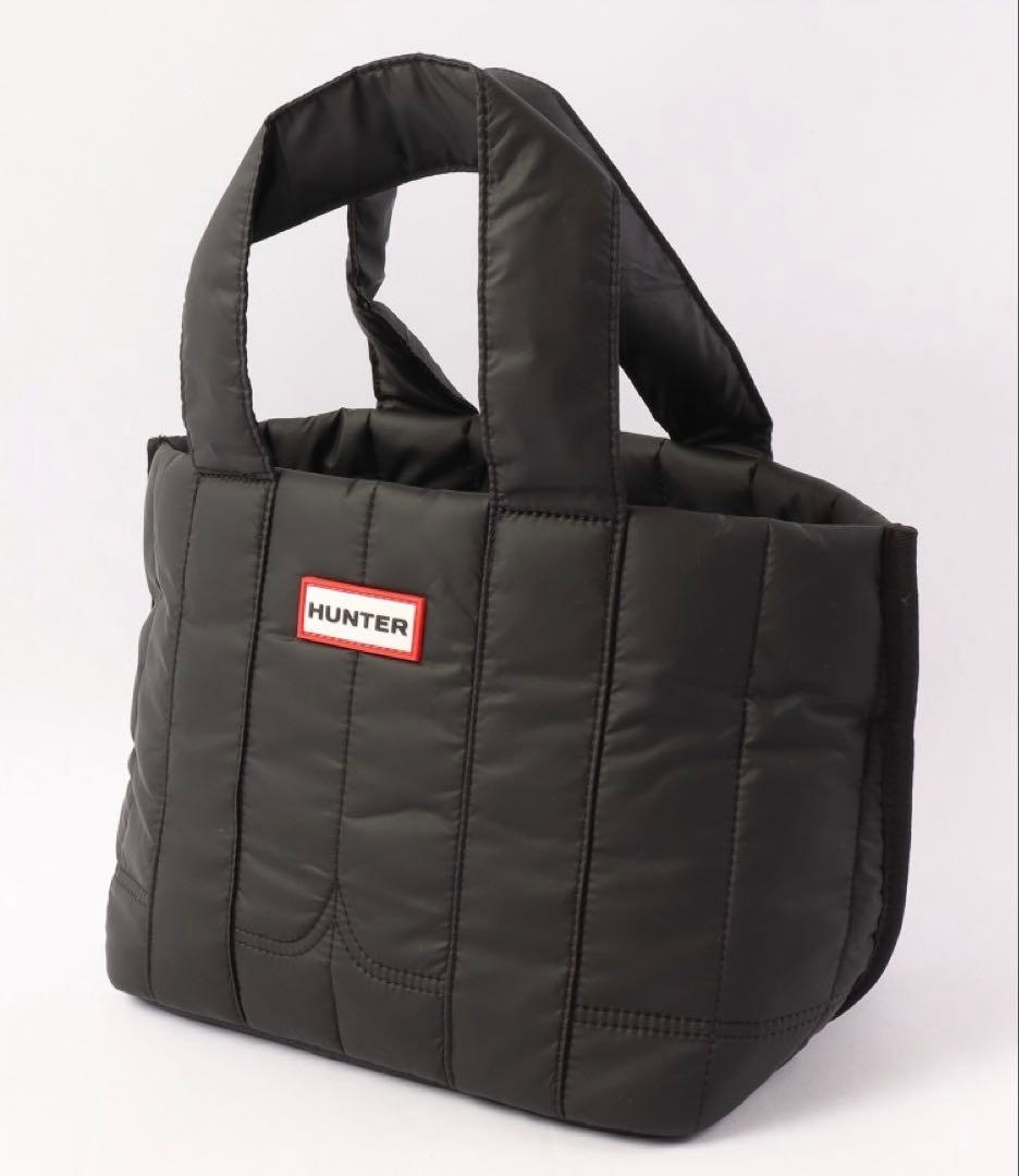 ハンター　HUNTER パファー ミニトートバッグ　ブラック　黒