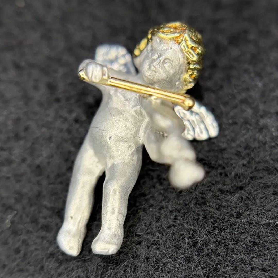 中古　職人手作りハンドメイドK18/925silverシルバ天使ペンダントトップ