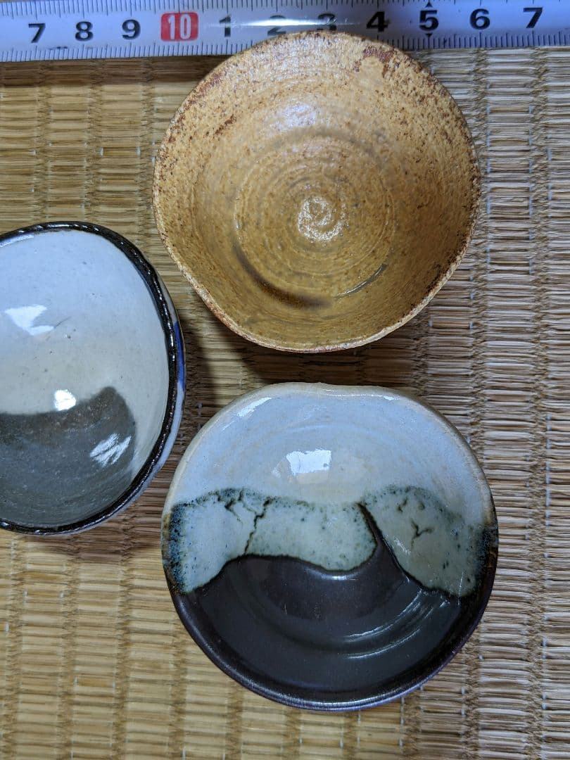 ♦京焼 清水六兵衛窯 色変わり酒器 小盃五種 黄瀬戸 唐津 赤絵九谷 共箱骨董品