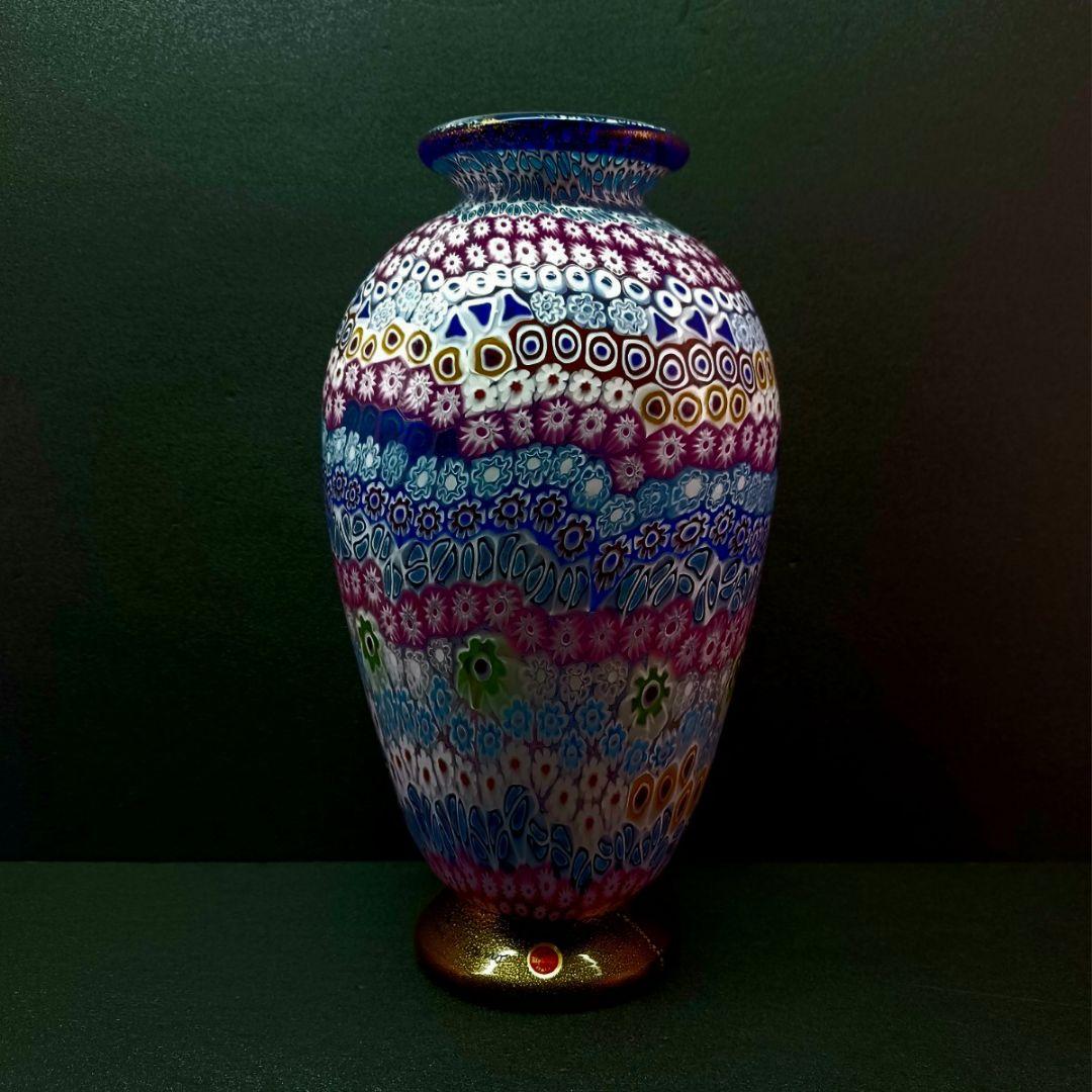 MURANO 大型 ムラノ ミルフィオリ 花瓶 オブジェ