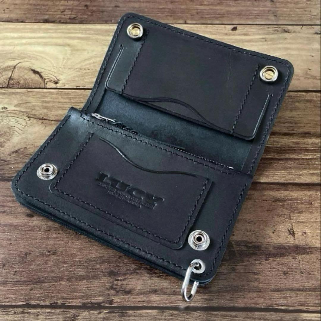 【mjdagj】ミドルトラッカーウォレット3層【お札を折らずに収納】