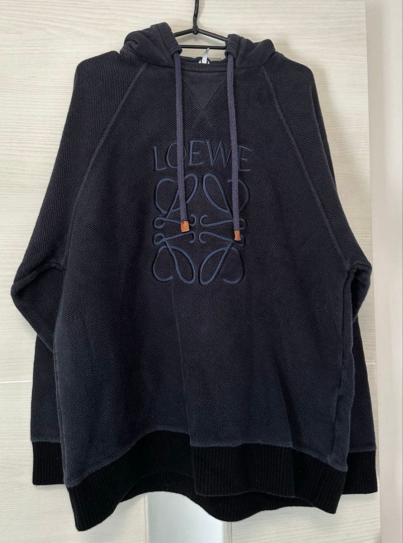 希少✨️ LOEWE アナグラム ビックロゴ刺繍 パーカー L ロエベ ネイビー