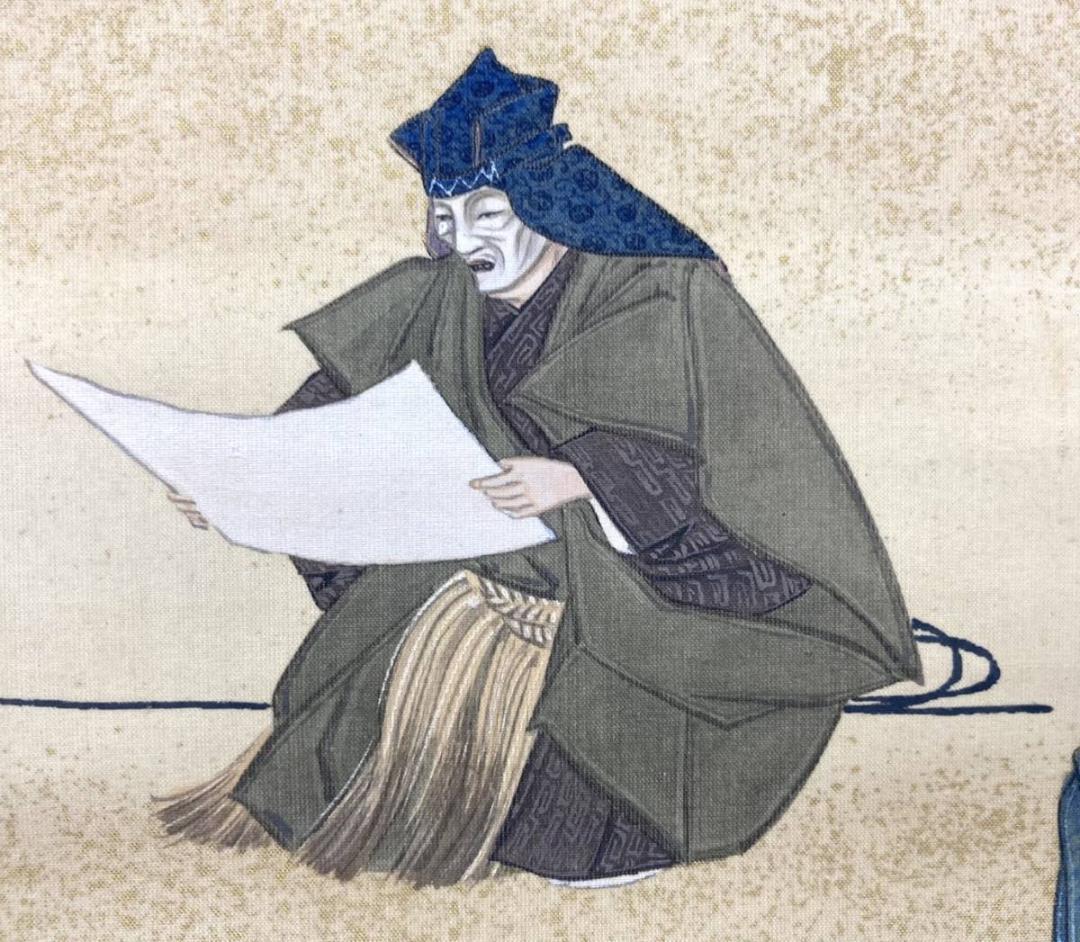 川端玉章／中島来章門 小田海僊・高橋由一師事「俊寛」掛軸 絹本 共箱 二重箱：能