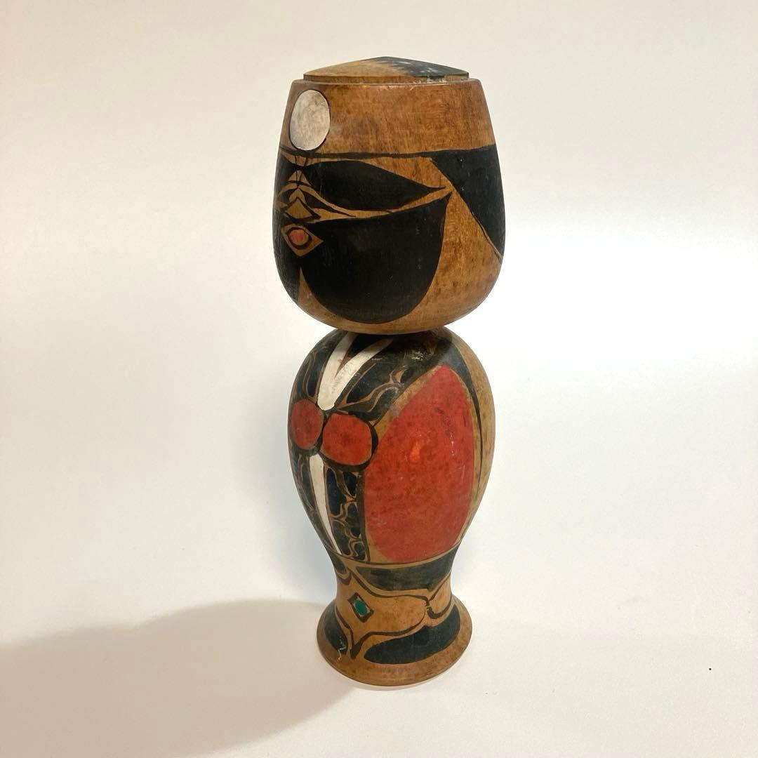 北海道　函館　直筆　銘入り　根本勲　土龍　こけし　アイヌ　木彫り　木彫人形　民芸