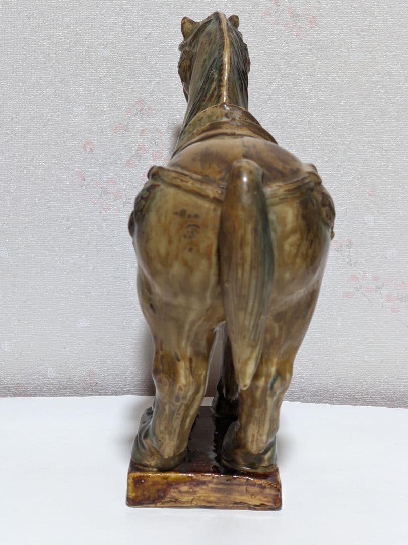 ♦三彩 馬置物 唐三彩 瀬戸系 本業窯 置物飾り 干支午年縁起物 美術品骨董品