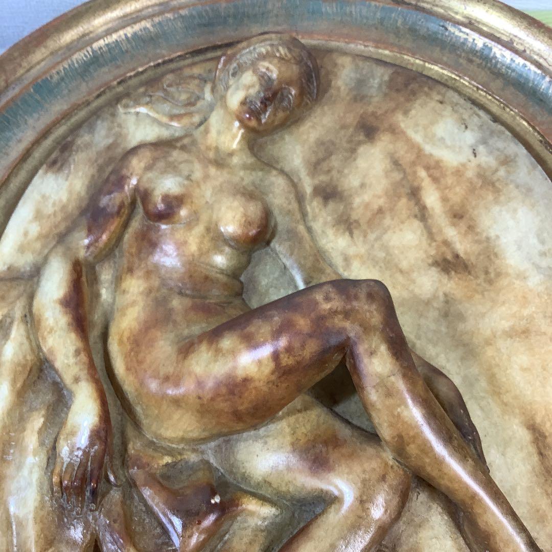 大理石　西洋彫刻(ギリシャ女神像)レリーフ　壁掛け