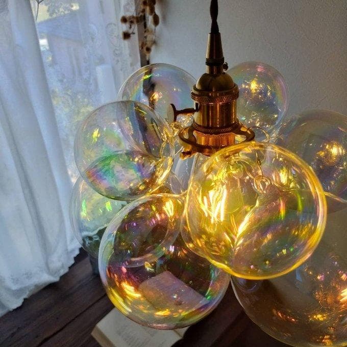 訳特　バブルガラスペンダントライトシャボン玉ランプガラス玉ペンダントランプ