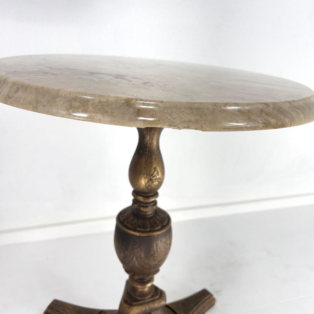 【希少】ヴィンテージ ストーントップ サイドテーブル　大理石　ゴールド