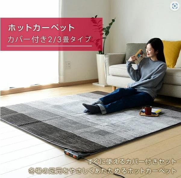 【YAMAZEN】新品未使用ホットカーペット2畳　カバー付き