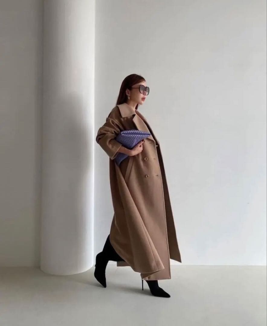 ジャケット・アウター eimy istoire belted chester coat camel