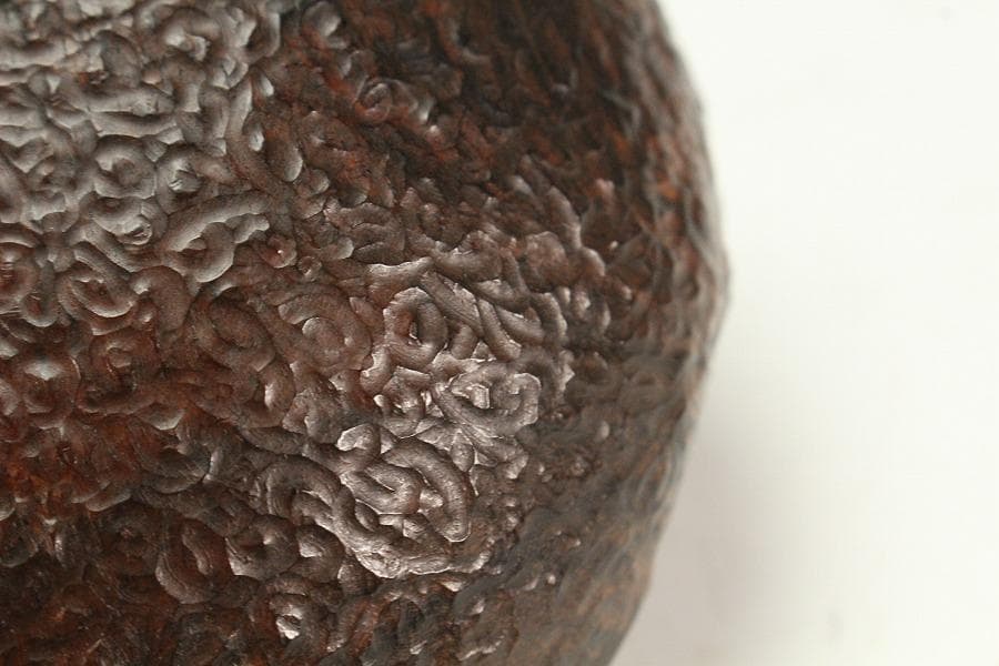 紫檀 刻 手付 皿 13.5cmx12cm 文房四宝(K-HA489)