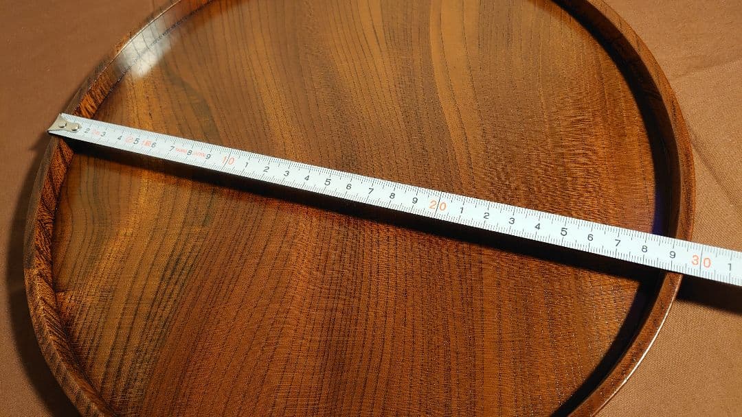 丸盆　山中漆器　欅　欅製　くり抜　川北造　拭き漆　富貴漆　　１客