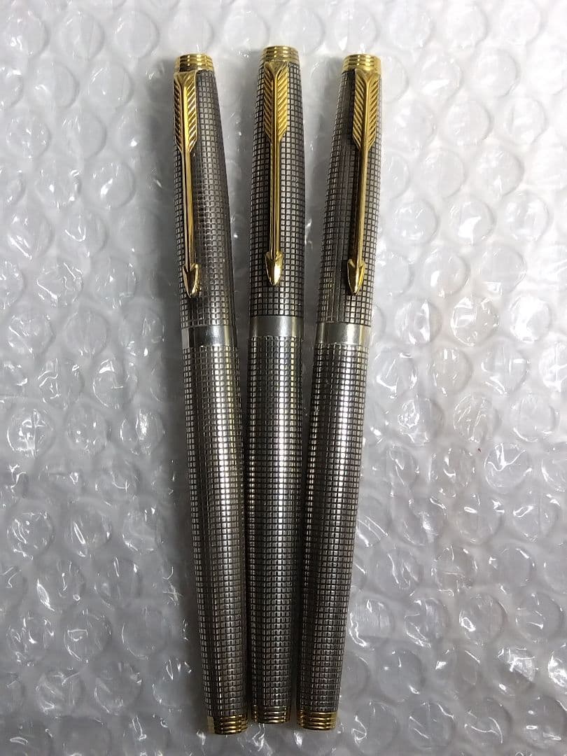 ペン先14K、キャップと軸はSterling Silver パーカー万年筆３本
