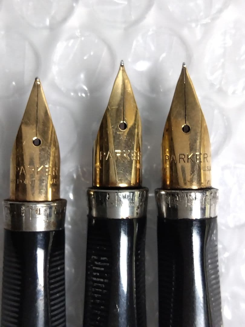 ペン先14K、キャップと軸はSterling Silver パーカー万年筆３本