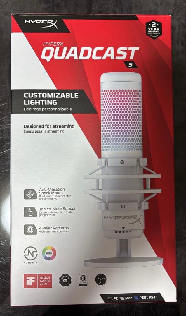 HYPERX QUADCAST ホワイト コンデンサーマイク