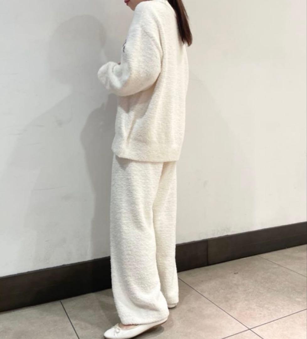 ジェラートピケ パウダーDOG3柄ジャガードプルオーバー＆ロングパンツセット