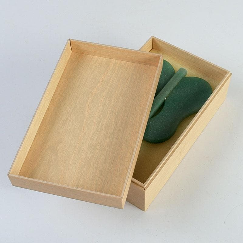 天然石　アベンチュリン　幸貴作　風林火山　軍配　縁起物　置物　共箱　V　9527