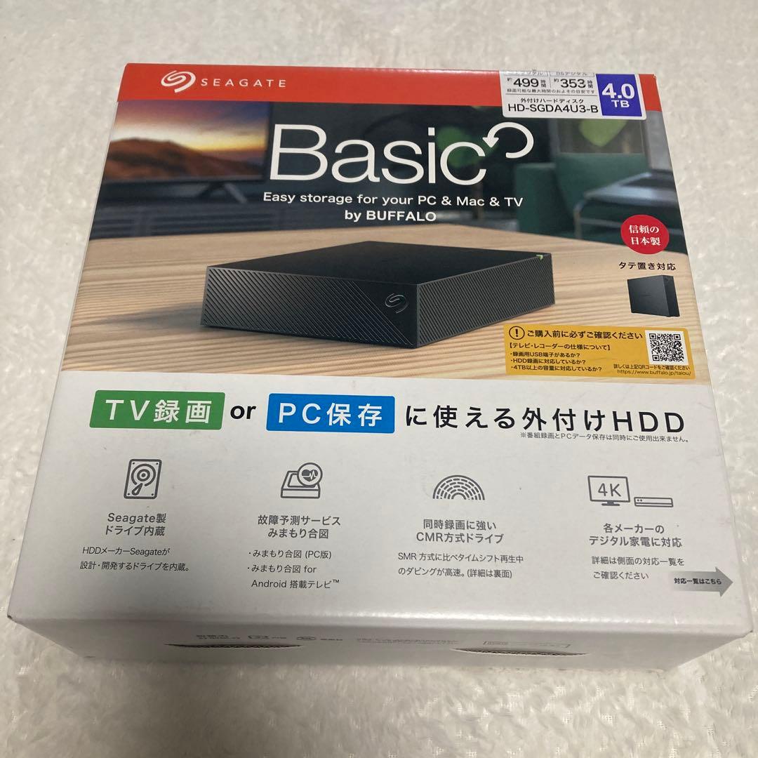 BUFFALO 外付けHDD HD-SGDA4U3-B （箱傷あり）