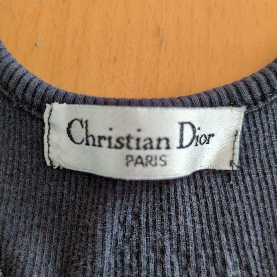 クリスチャン・ディオール　リブタンクトップ　ブラック