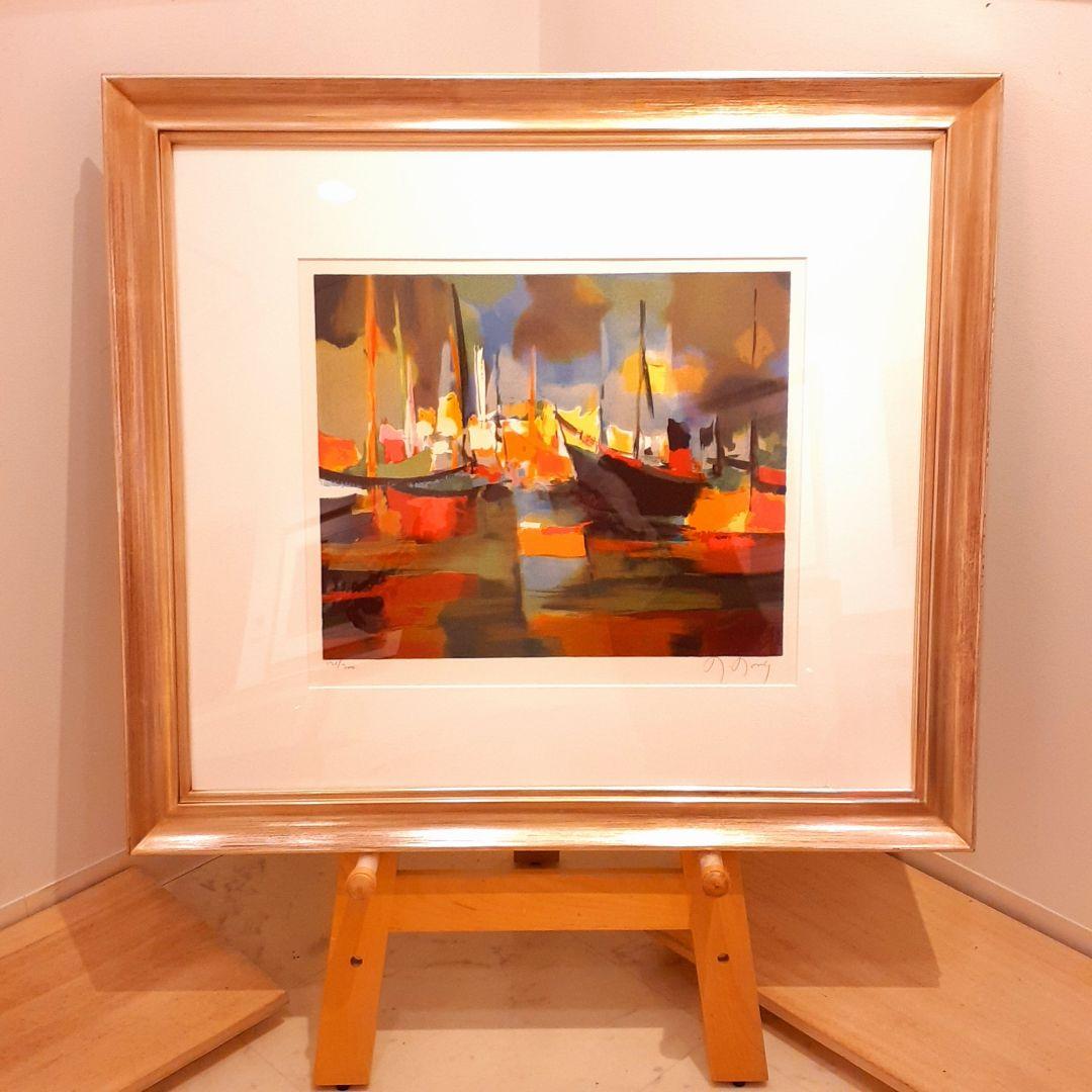 希少　世界300枚　124/300　マルセル・ムーリー作　『船影』　サイン入