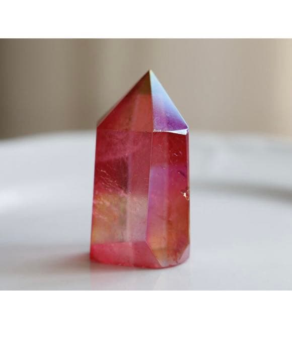 ルビーピンクオーラクォーツ　クリスタル