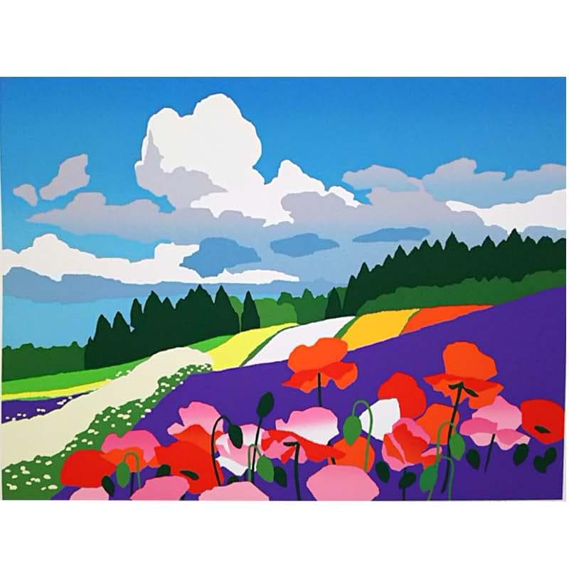 ☆藤倉英幸☆「ポピー揺れる」シルクスクリーン　全紙サイズ　未使用！