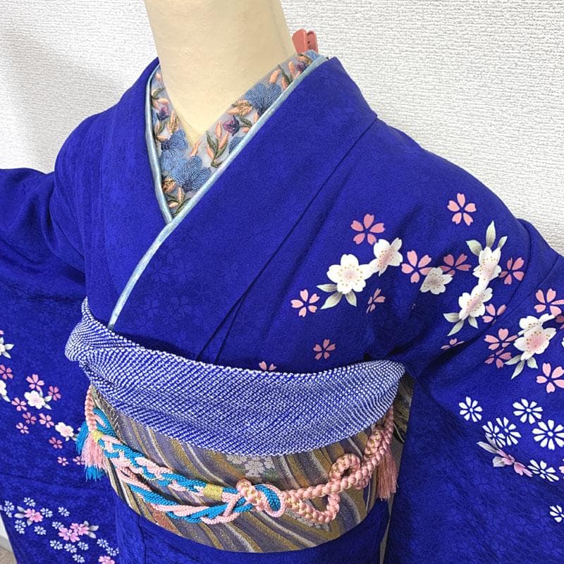 505z28〇人気色 振袖 金彩 金駒刺繍 地紋 青〇成人式 結婚式 推し色
