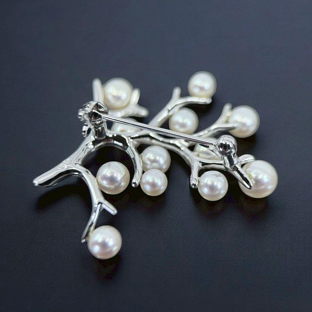 【新品同様】ミキモト 幸福の木　アコヤ　本真珠　パール　ブローチ　コサージュ