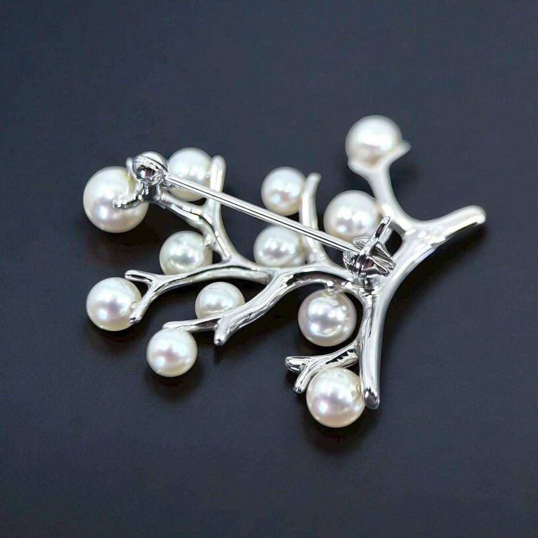 【新品同様】ミキモト 幸福の木　アコヤ　本真珠　パール　ブローチ　コサージュ