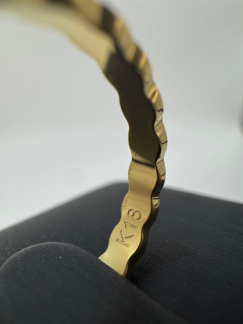 K18ゴールド編み込みデザインリング 1.59g/11号