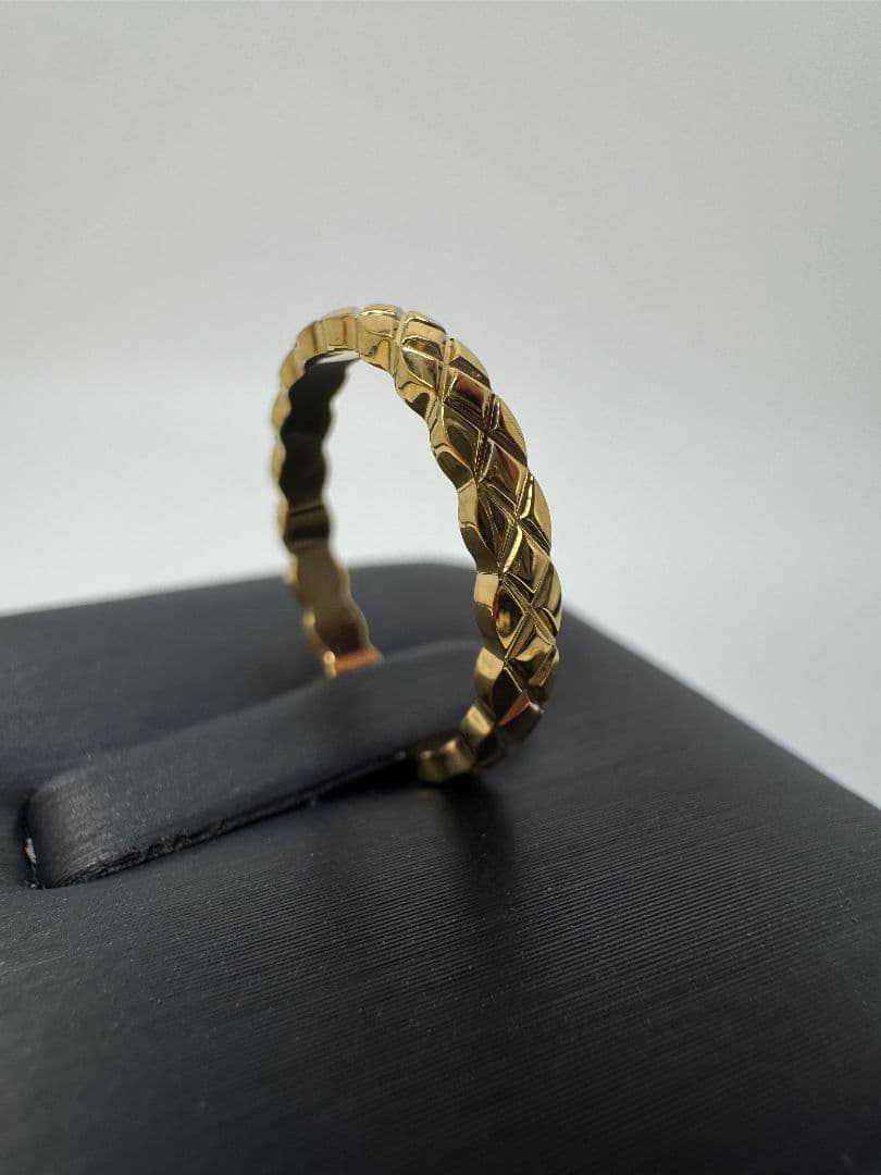 K18ゴールド編み込みデザインリング 1.59g/11号