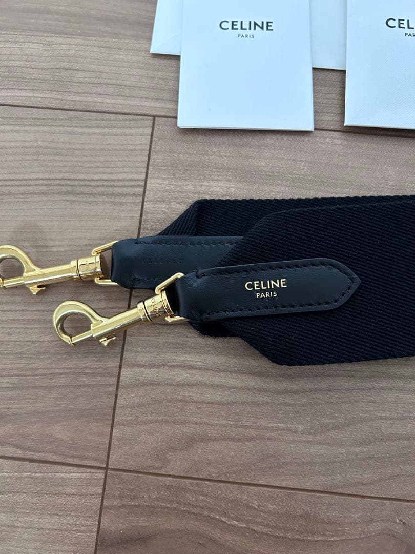 新品☆CELINEセリーヌ☆ジャカードショートストラップ☆ブラック