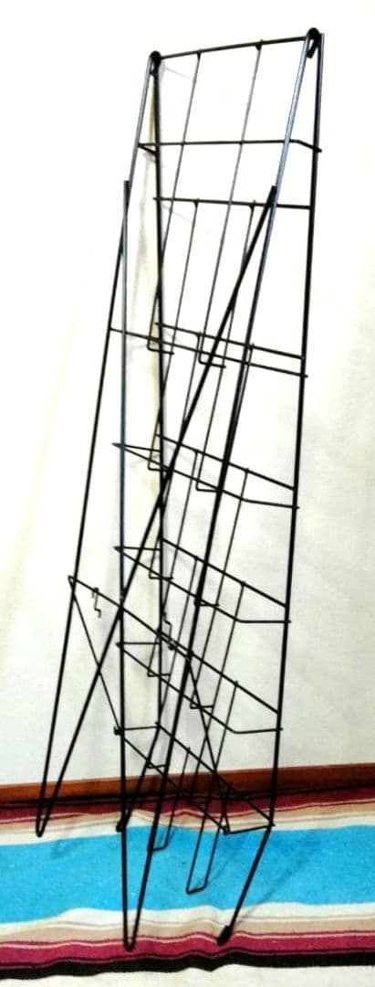 ブリキ看板用 特大ラック ブラック 高さ132cm （ブリキサイン約50枚収納可