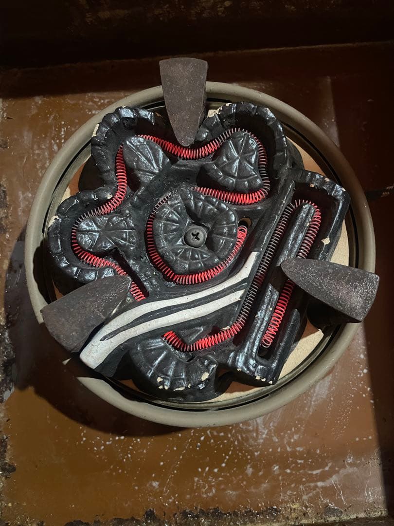 人間国宝　敬典　造 真形釜　波千鳥地紋　風炉 茶釜 置炉 野々田電熱器 茶道具