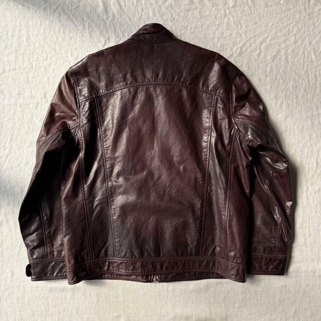 TIMBERLAND ティンバーランド ブラウン 牛革 レザージャケット XL