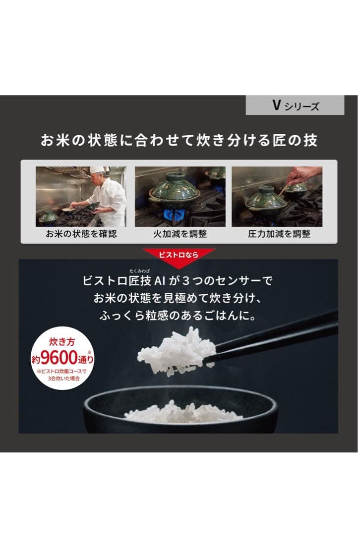 最安値 パナソニック 炊飯器 1升 最高峰モデル ビストロ SR-V18BB-K